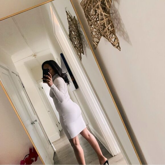 BOHOO GRAY RIBBED MIDI DRESS - Picture 3 of 12